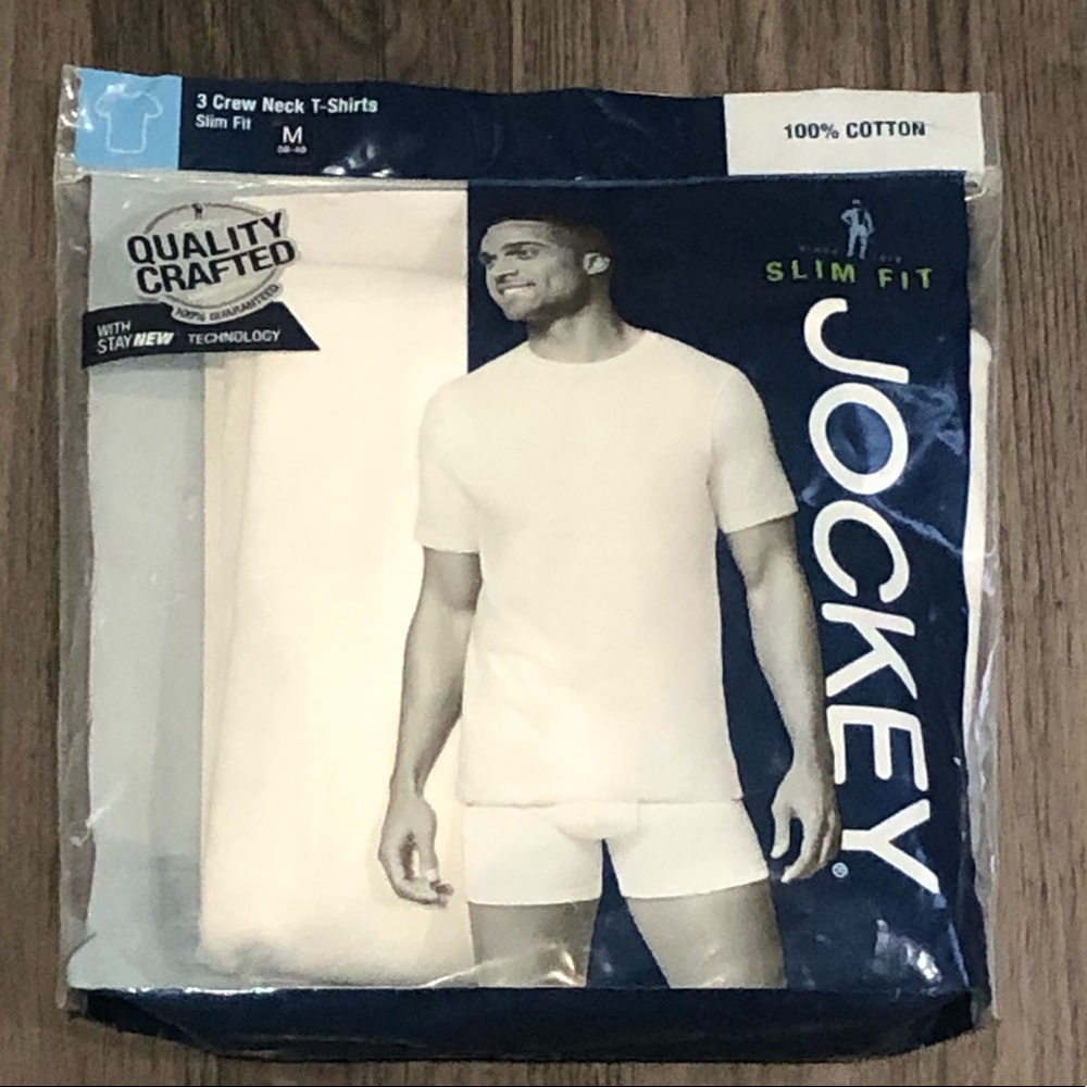 NWT Jockey 3Pk Crew Neck T-Shirts Sz M